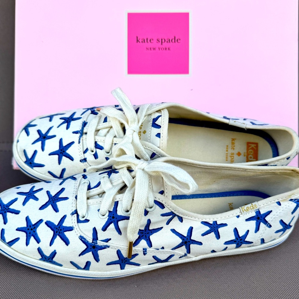 Kate Spade Size 10 Blue Star Sneakers